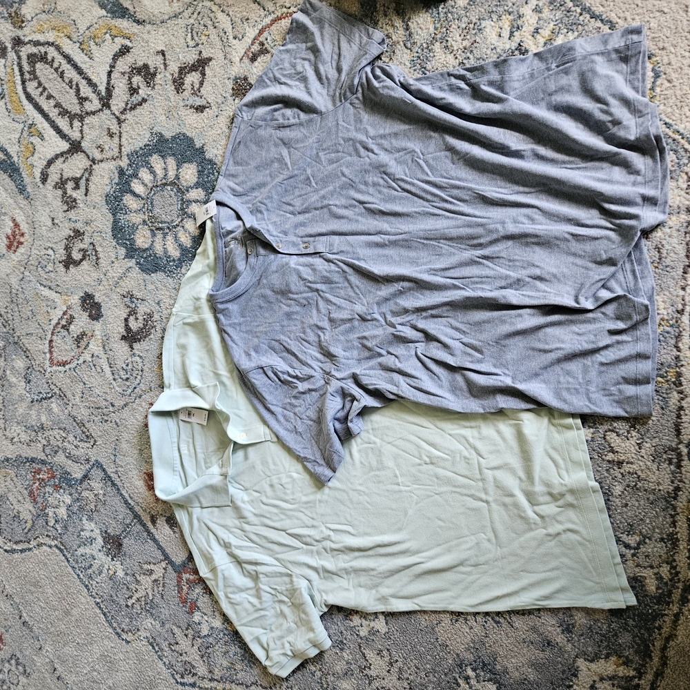 Gap New With Tages Gray and Light Green Polo Shirts. SIZE XXL